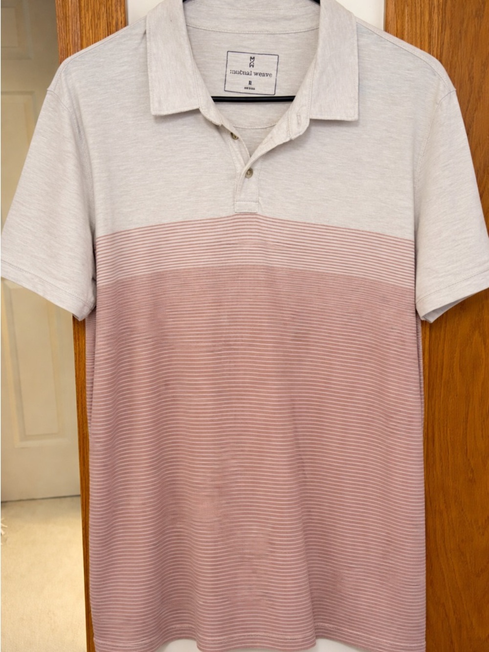 Mutual Weave Two-Tone Stripe Polo Shirt - Men's